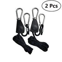 14 adjustable lifting lanyard pulley rope ratchet lights lifters reflector led grow light hangers buckle lock