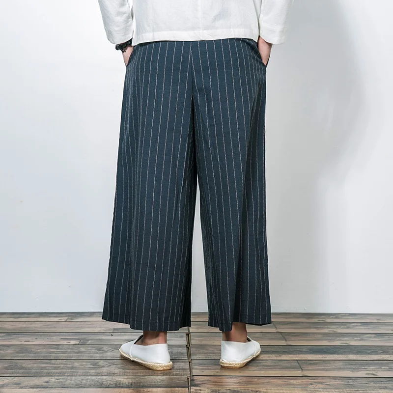 Новинка китайский стиль мужские Модные свободные удобные брюки хлопок лен