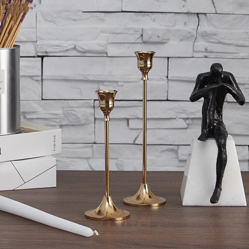 3 шт./компл. простые моменты Ретро держатели для бронзовая свеча Свадебная