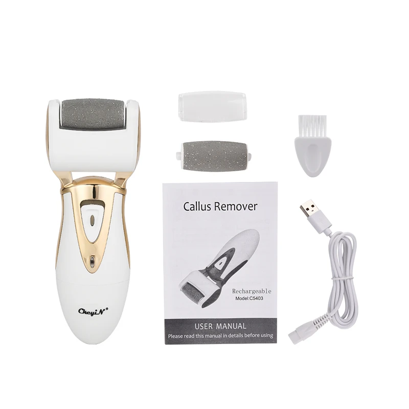

Electric Foot Callus Remover Pedicure Tool File Feet Heel Dead Skin Exfoliating Grinding Roller Foot Care with 2 Grinding Head
