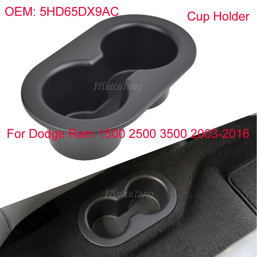 

For Dodge Ram 1500 2500 3500 2003-2016 Dakota 2005-2010 Car Rear Seat Cup Holder Drink Bottle Holder 5HD65DX9AC