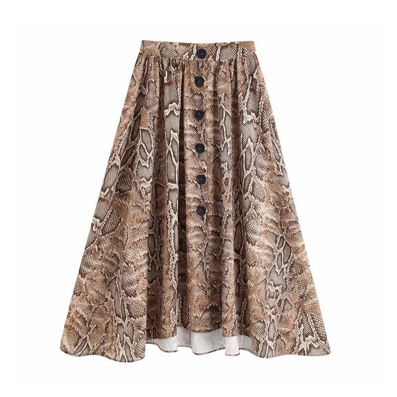 Элегантный Ретро змеиный принт асимметричный дизайн женская юбка 2019 модные