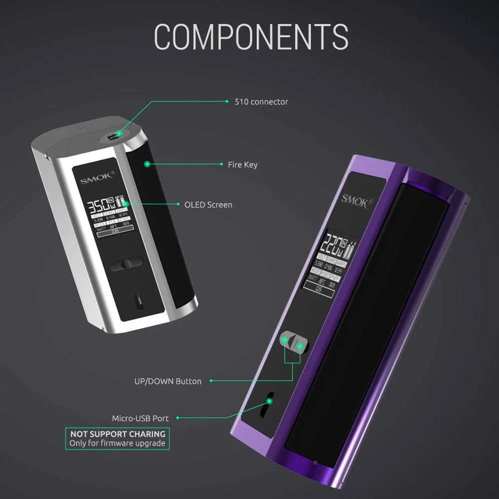 Оригинальный SMOK GX2/4 TC бокс мод с 220 Вт/350 Вт Vape электронная сигарета для V8 детский