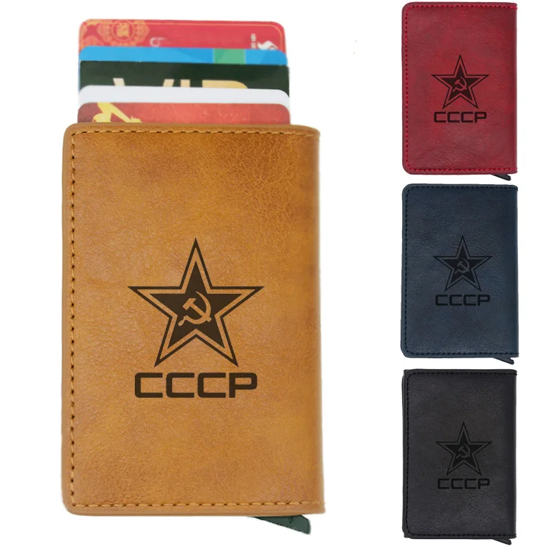 Ретро Красный Советского Союза косой молоток CCCP Rfid Бумажник держатель для карт