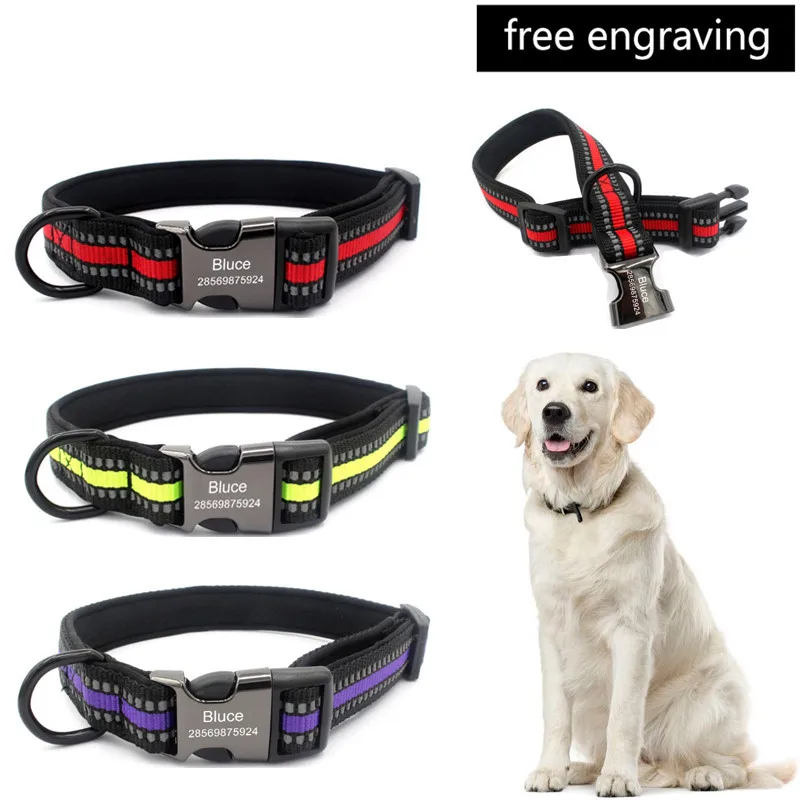 

Ошейник с именем собаки, с защитой от потери, подарок для любителей собак, ошейник с гравировкой для владельца собаки, жетон для питомца, нов...