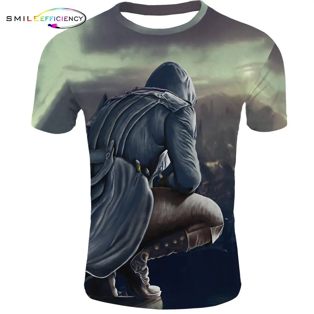 Лето 2019 Новый готический Assasin's Creed 3d T ShirtPrinted Мужские Пользовательские футболки