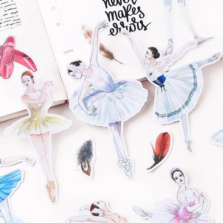

14pcs/lot Ballet girl Sticker Diy Album Scrapbooking Diary Planner Journal Sticker Decorative Label For Kids