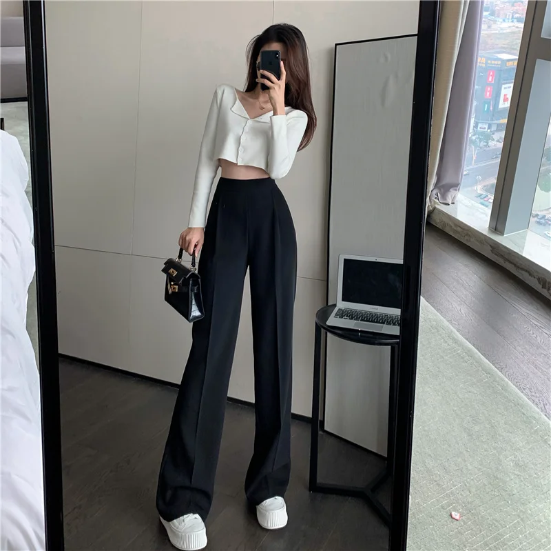 

Style Chic Leisure Suit Pants Women's Clothing Drape Fashion Wide-Leg Pants Fashion