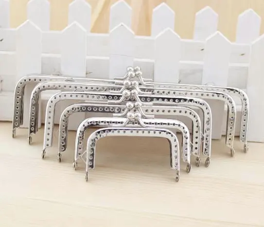 mix 6pcs FY Серебряная квадратная рамка для кошелька для монет, металлическая застежка для поцелуя, сумки для изготовления, сделай сам, 6,5, 8,5, 10, 12, 15, 18 см, полные характеристики, 6 шт - Цвет: mix 6pcs