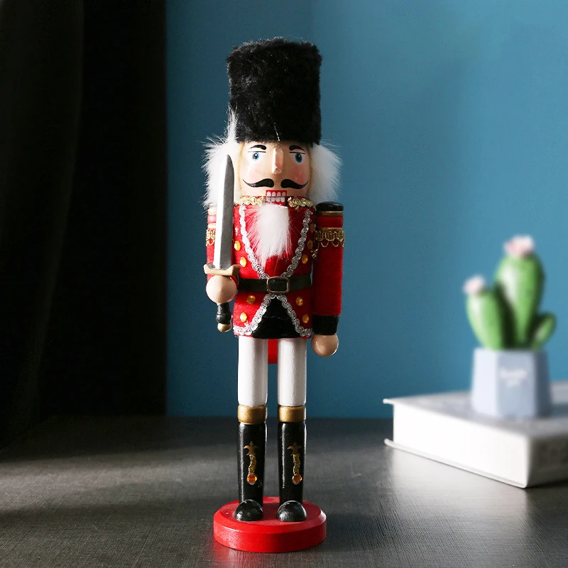 

[MGT]30cm wooden soldier doll walnut kingdom fairy tale character decoration home decoration crafts Christmas gift