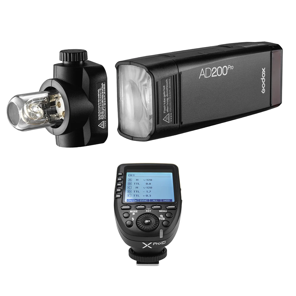Карманная вспышка Godox AD200Pro Вспышка TTL с триггером Xpro C E II головкой для вспышки 200 Вт