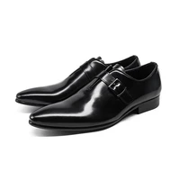 wedding office shoes genuine leather zapatillas pointed toe luxury men brogue business casual leather shoes