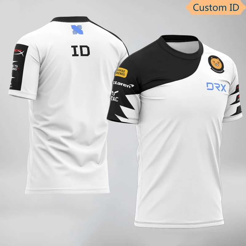 

2021 New LOL Game LCK DRX Team Uniform Short-sleeved Team Uniform T-shirt 3D Custom ID Fan Shirt Summer Casual Breathable Top