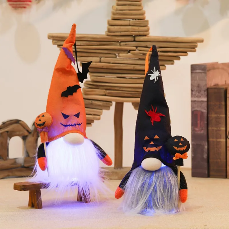

Halloween Faceless Dwarf Doll with Tall Hat Home Lighting Decorations Toys For Kids Gift Home Desktop Decoration Ornaments