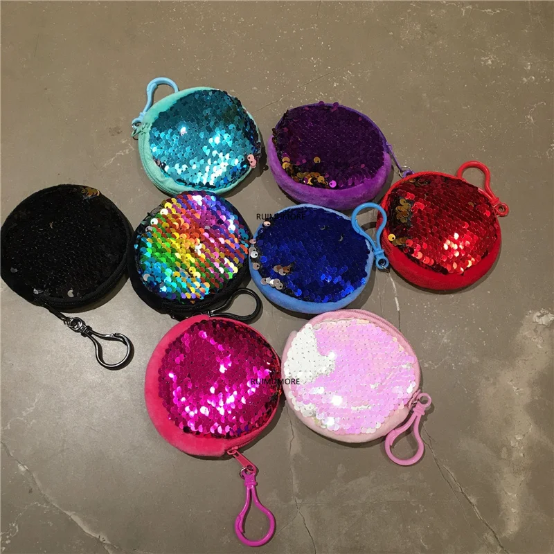 Мини 8 см яркие разноцветные милый мини-кошелек из плюша кошелек с крючком для