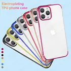 Мягкий силиконовый чехол для iPhone 13 12 11 Pro Max XS XR X 7 8 Plus 6 6s SE 2020 13 12, глянцевый прозрачный защитный чехол