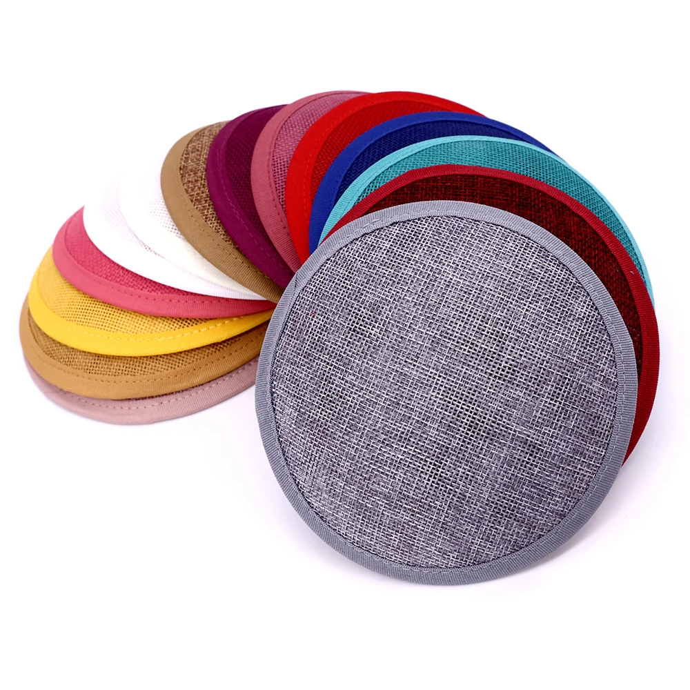 

13*13*3 см круглая имитация льняной мельницы sinamay base 2020 новые фабричные головные уборы для рукоделия прямо для вечеринки 2 шт./лот