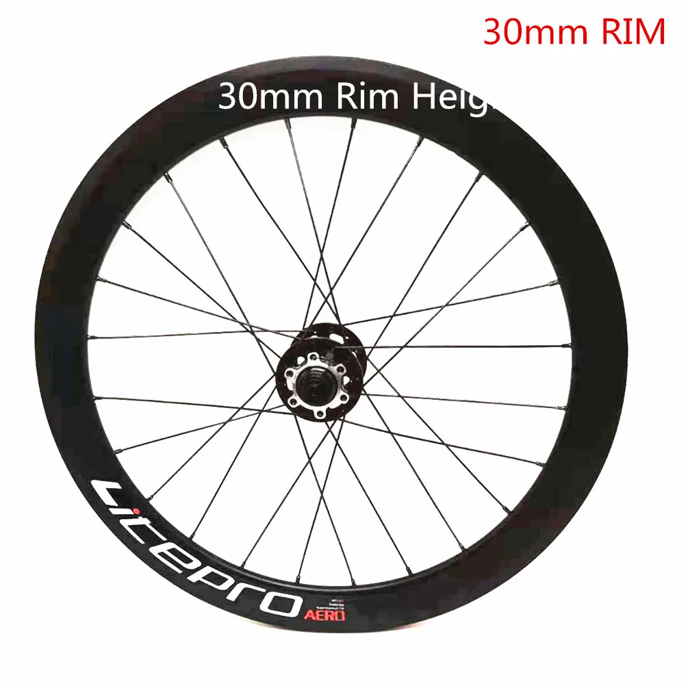 Online Litepro AERO Faltrad 16 Zoll 349 V Disc Bremse 11 Speed Laufradsatz 4 Versiegelt Lager Legierung Räder BMX Fahrrad 30mm Felgen