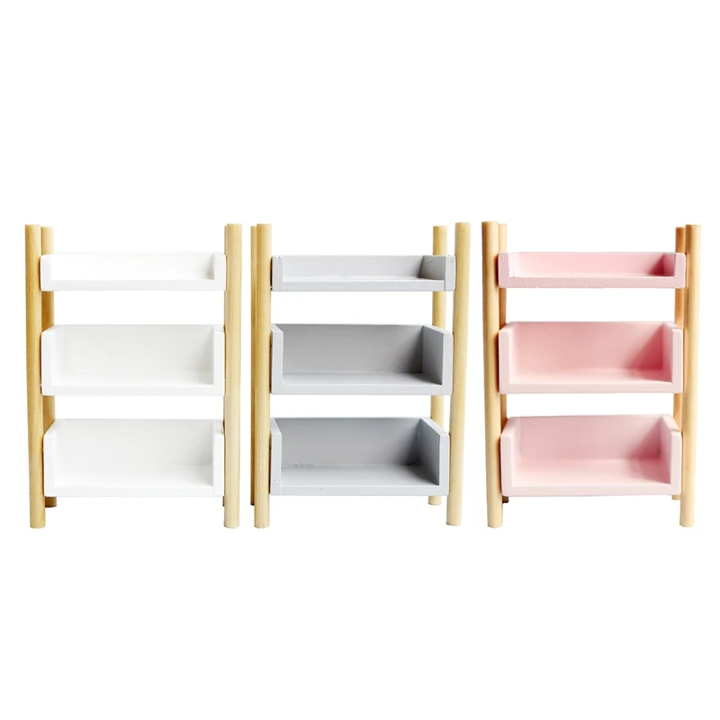 

1/12 Doll House Furniture Simulation Bookshelf Flower Shelf Storage Rack for Dollhouse Decorate Accessories