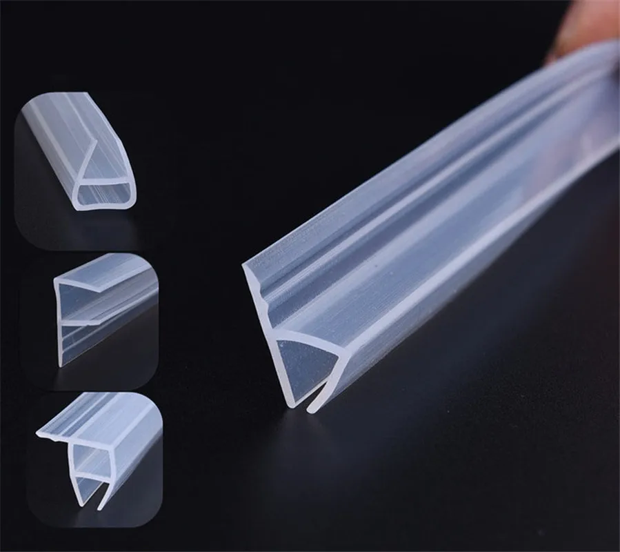 Transparent H F U Corner Type Glass Door Windows Silicone Seal Strip Balcony Bathroom Office Soundproof Insulation Weather Strip