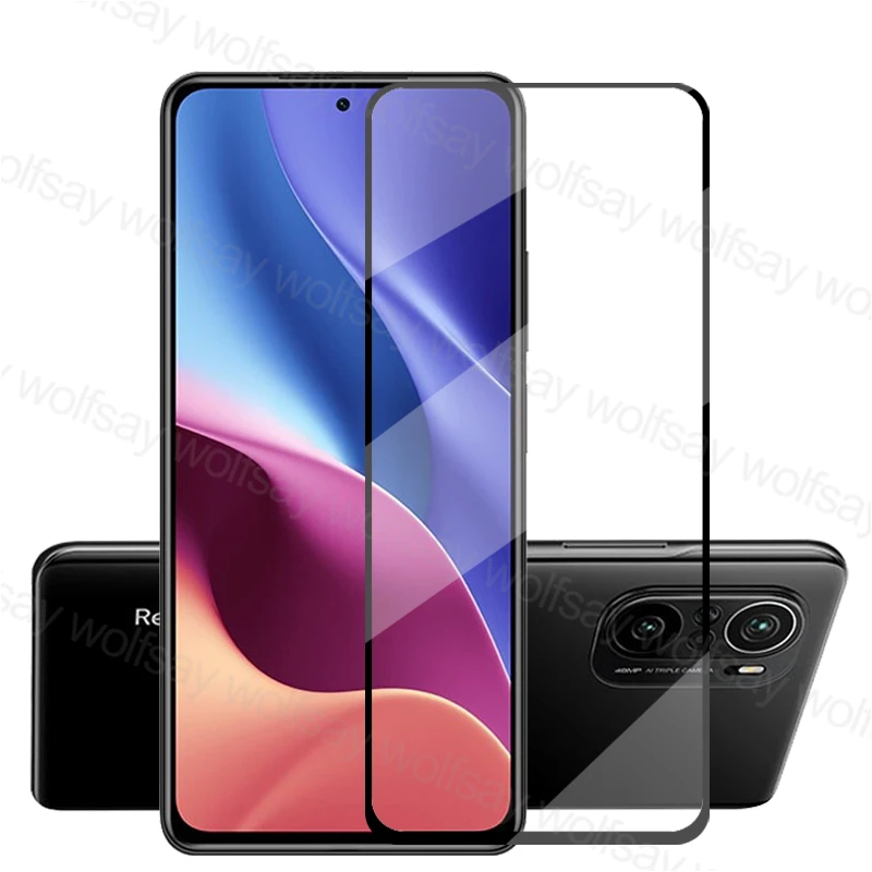 Protector de pantalla de pegamento completo para Xiaomi pocofone F1 vidrio para Poco X3 X2 F2 M2 Pro pel&iacute;cula protectora del tel&eacute;fono de vidrio templado Poco F1-2