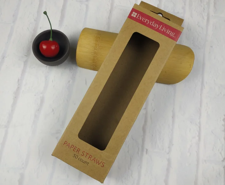 Подарочная коробка для кукол Гофрированная из крафт бумаги с прозрачным ПВХ