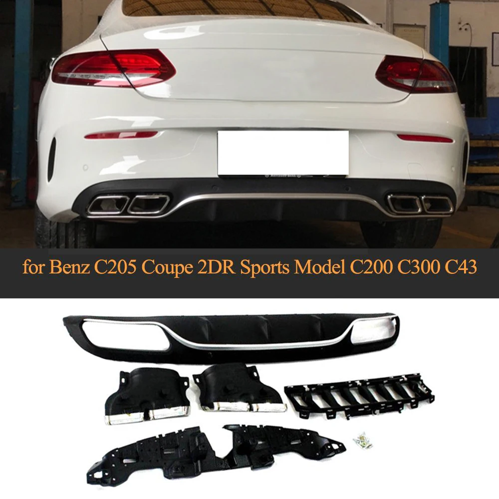 Диффузор для заднего бампера Mercedes Benz W205 C200 C300 C43 AMG Coupe 2014-2019 диффузор с