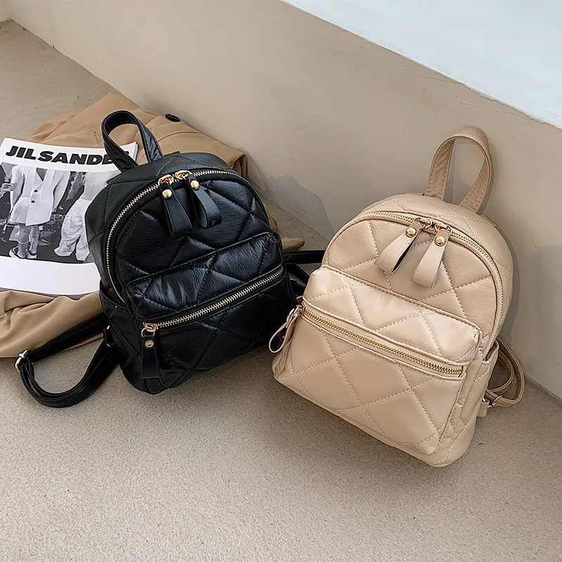 

Модный мини-рюкзак для девочек-подростков в стиле преппи, Дорожные Сумки из искусственной кожи, женский рюкзак, черный/коричневый/розовый/б...