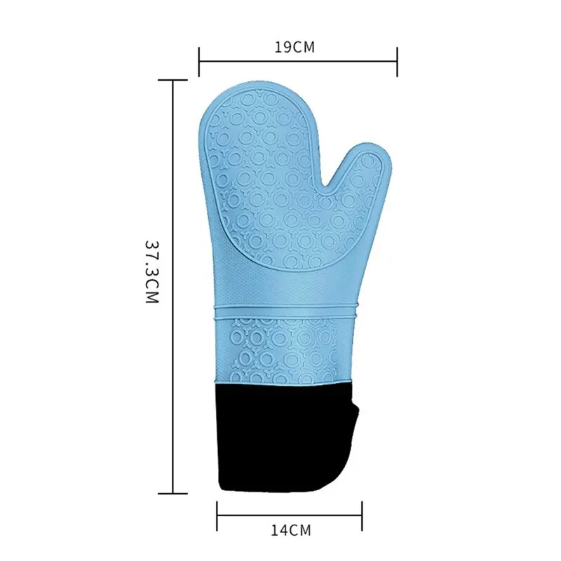 

High Temperature Resistant, Anti-scald, Non-slip, Microwave Oven Insulated, Long Silicone Gloves, Kitchen Grill Oven Gloves