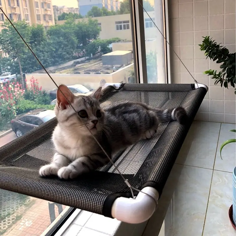 

Cute Cat Hanging Beds Comfortable Sunny Seat Window Mount Pet Hammock Soft Pet Shelf Seat Beds Supplies Detachable Bearing