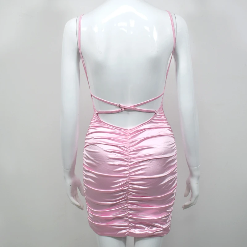

Tuin Ruglooze Sexy dresses Summer spaghetti sandes Slash necks Bodyocn Jurk pink wigs Short Ropa Mujer