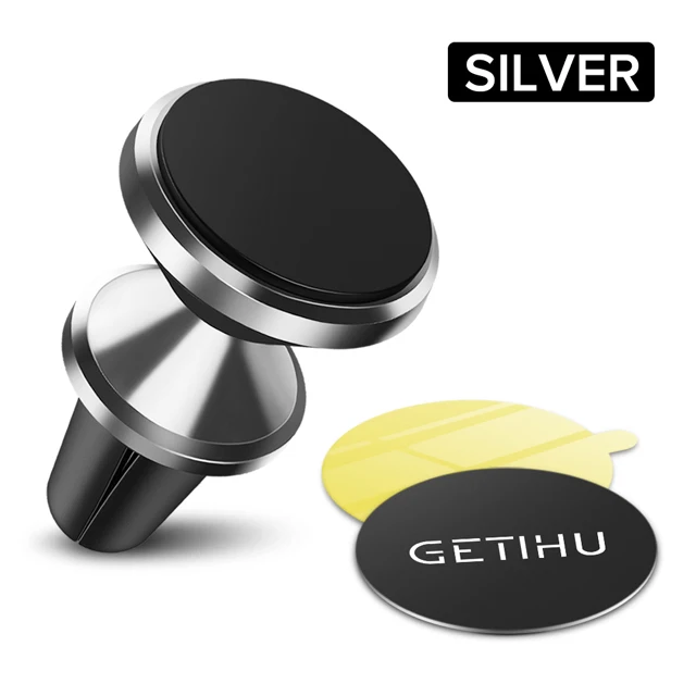Silver Магнитный автомобильный держатель для телефона GETIHU с креплением на вентиляционное отверстие, поддержка gps для iPhone 11 Pro X Max, Xiaomi, Магнитная подставка для мобильного телефона в автомобиле - Цвет: Silver