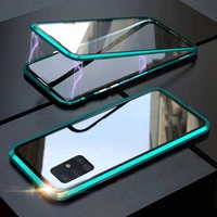 double sided magnetic 360 protect case for samsung a31 a51 a71 a21s a12 a50 a70 s21 s20 s9 s8 note20 tempered glass metal cover
