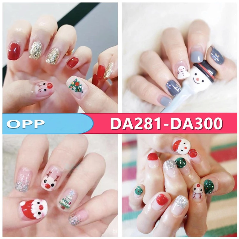 1 лист DA299 3D Санта Клаус/Лось/Снеговик Дизайн ногтей клейкие наклейки