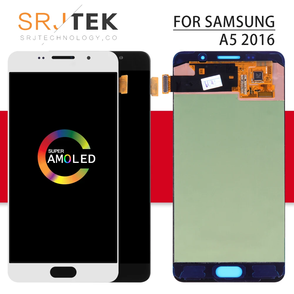 AMOLED/TFT для samsung Galaxy A5 A510F lcd для samsung A510 Дисплей сенсорный дигитайзер стекло сборка A510M A510FD A5100 A510Y