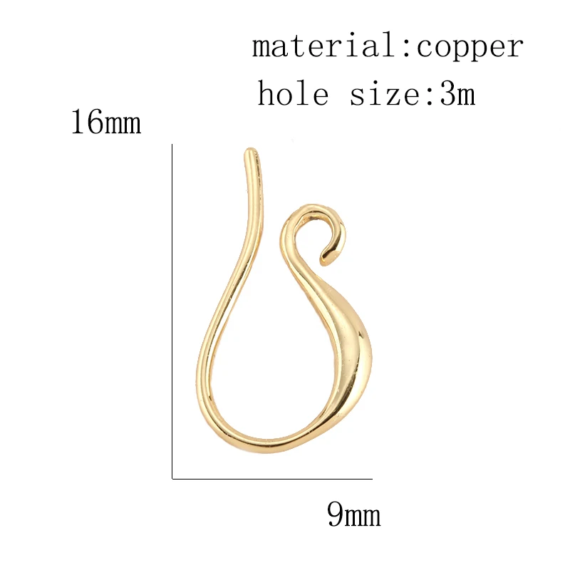 Earring Hooks for Jewelry Making Supplies Diy Accessories Metal Copper Gold Findings 10pcs Safe Material | Украшения и аксессуары