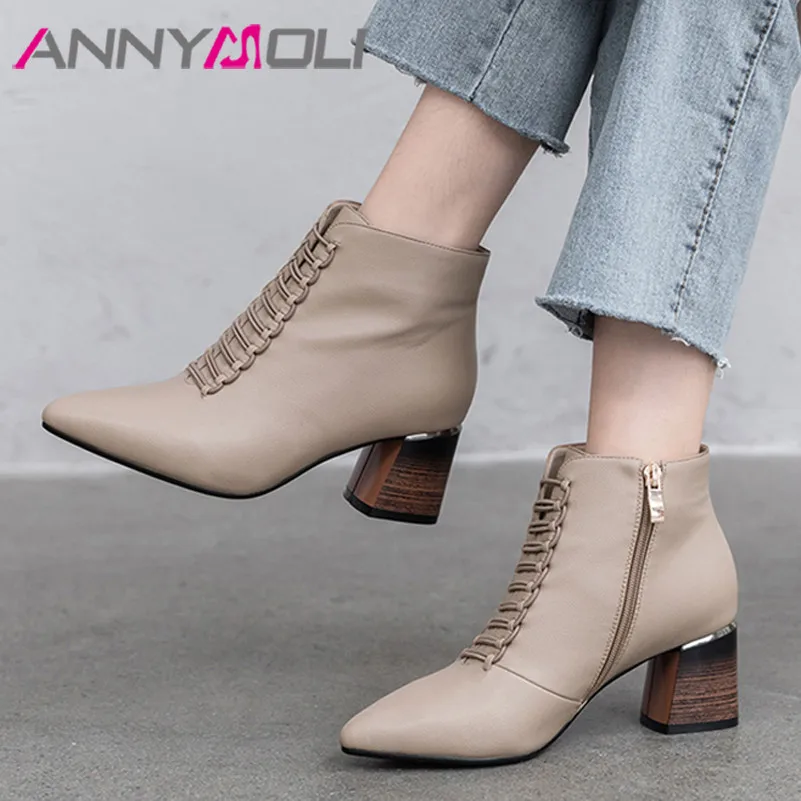 

Ботинки женские короткие на высоком каблуке, с острым носком, 33-43