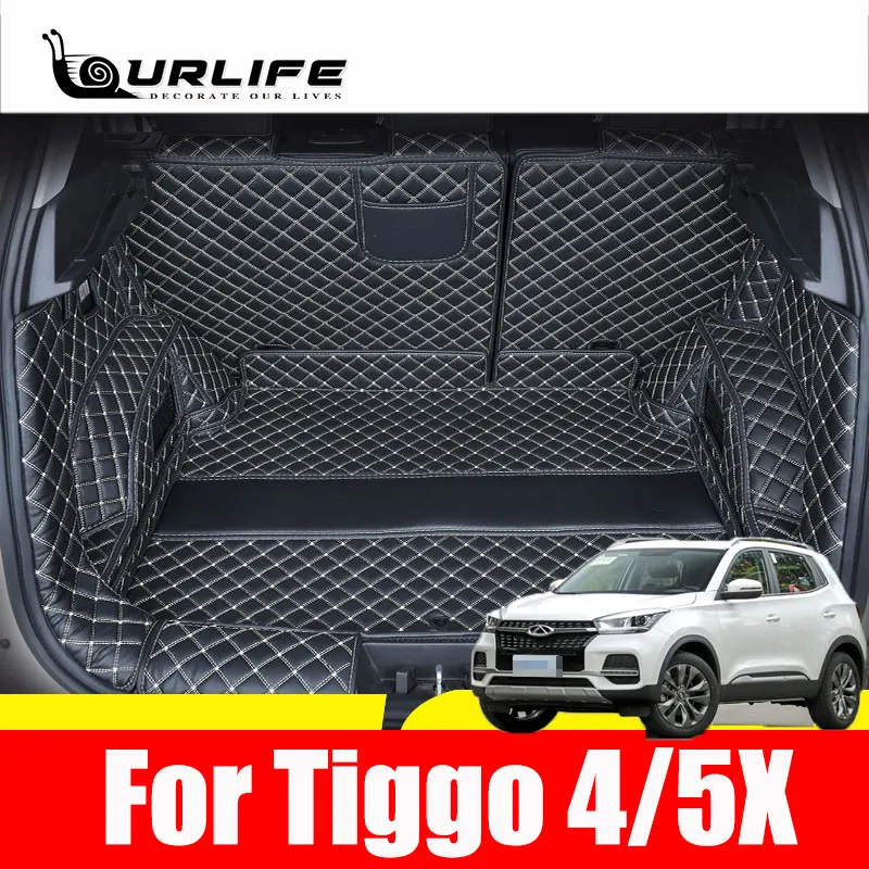 Кожаные коврики для багажника автомобиля подкладка груза Chery Tiggo 4 2020-2022 5x Задняя