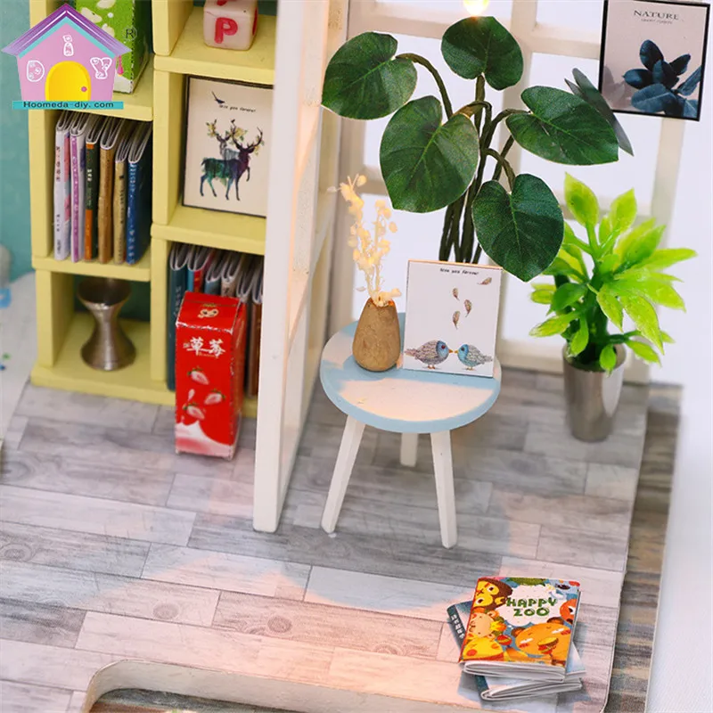 Миниатюрный деревянный кукольный домик с мебелью наборы для сборки детей