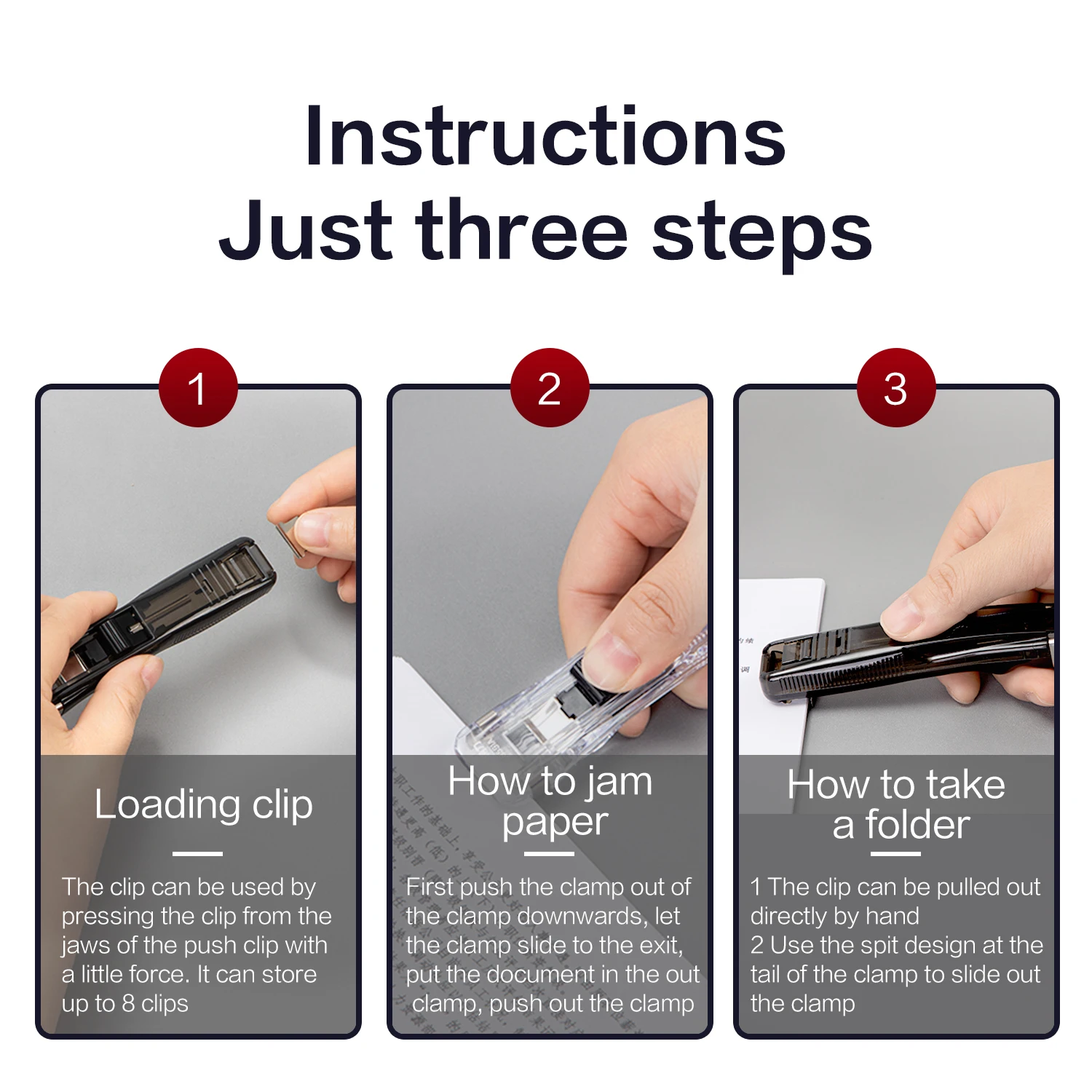 

Hand Paper Clipper With Refills Metal Paper Clips For Document Binding Stationery