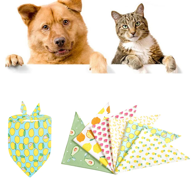 

Шейный платок для домашних животных, слюнявчик для домашних животных, нагрудники с принтом фруктов, бандана для собак, новинка аксессуары д...