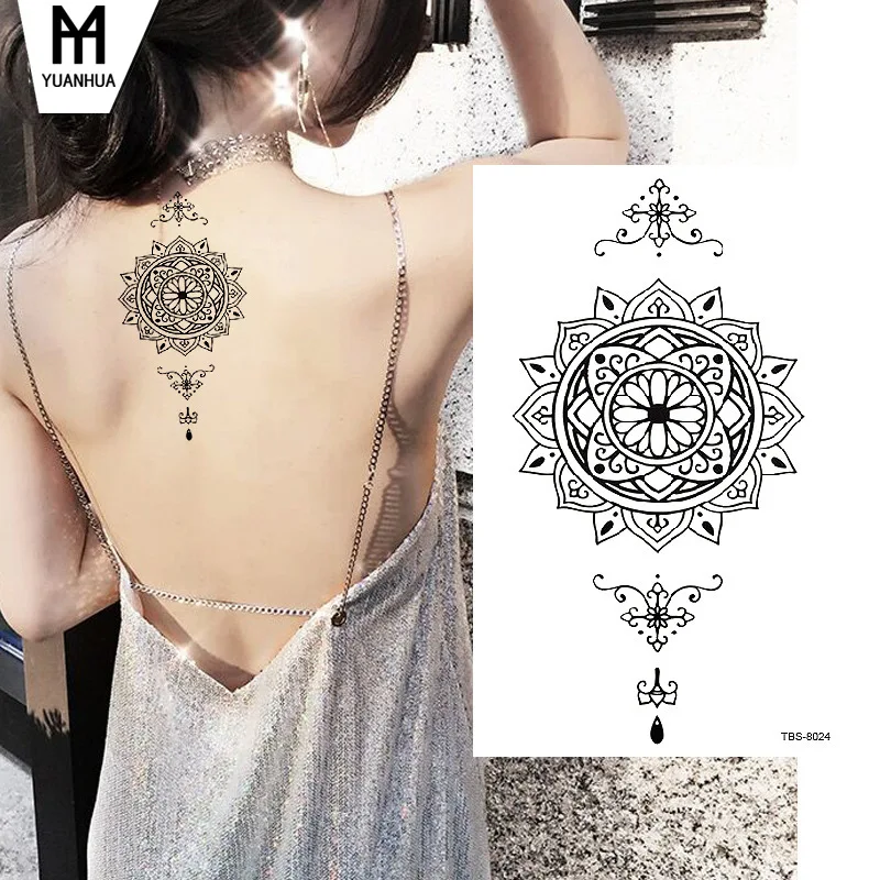 

Women Sexy Flower Totem Symbol Waterproof Tattoo Sticker Fashionable Beautiful Geometric Shape tatuajes temporales
