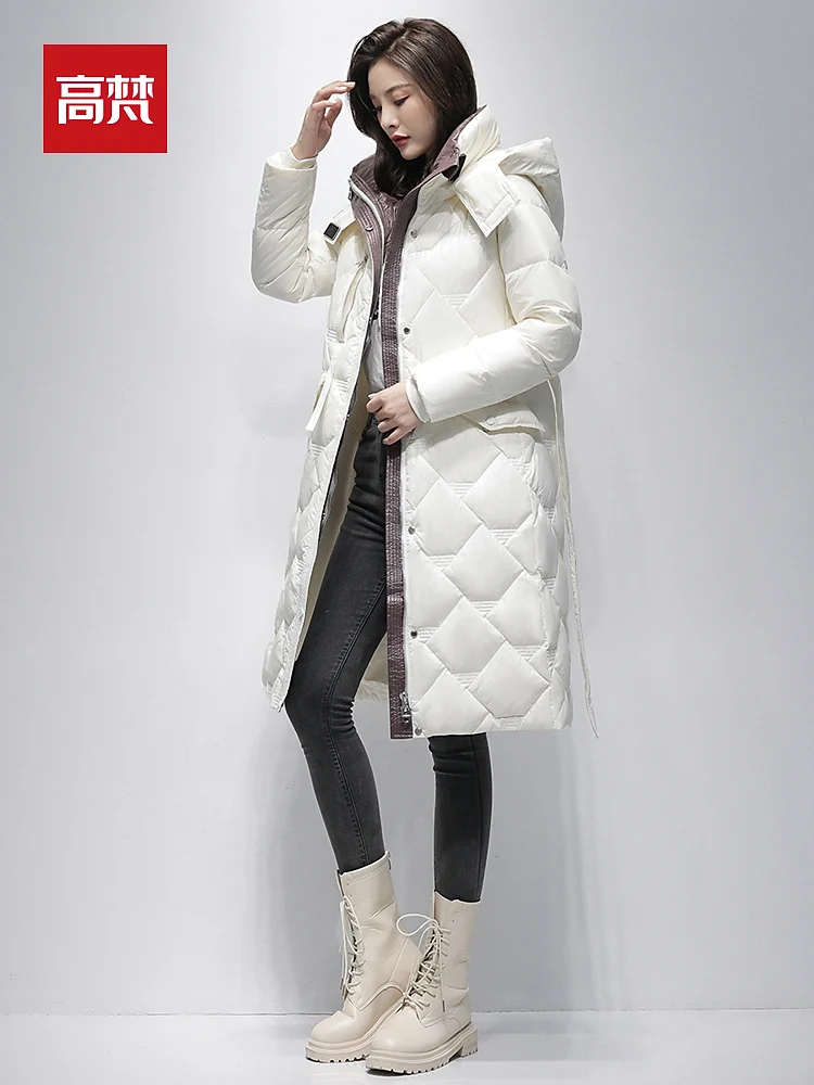 

Mid-Length down Jacket Women's Winter New Waist Belt Slimming Big Brand High-End off-Season Women's Coat