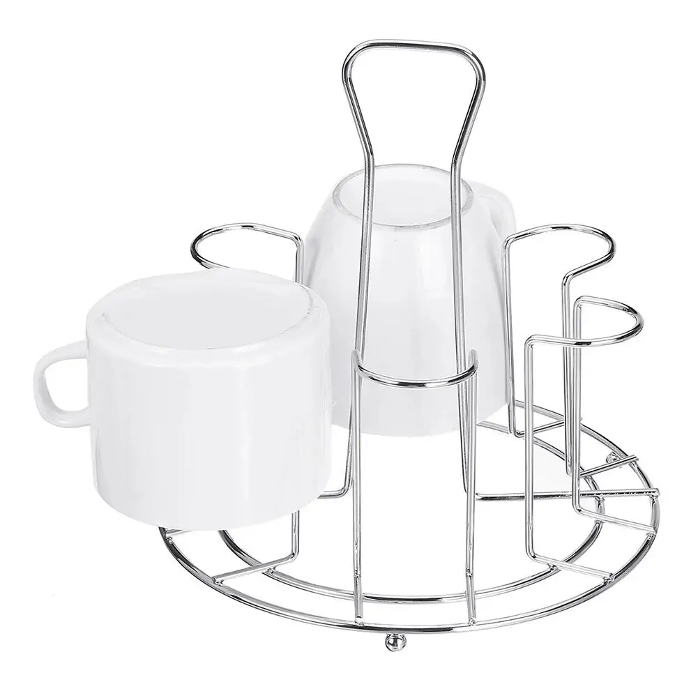 Держатель для чашек прочный с портативной ручкой из кованого железа полка сушки