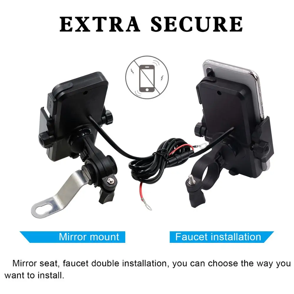 Держатель для телефона BuzzLee 2 в 1 мотоцикла с беспроводным зарядным устройством