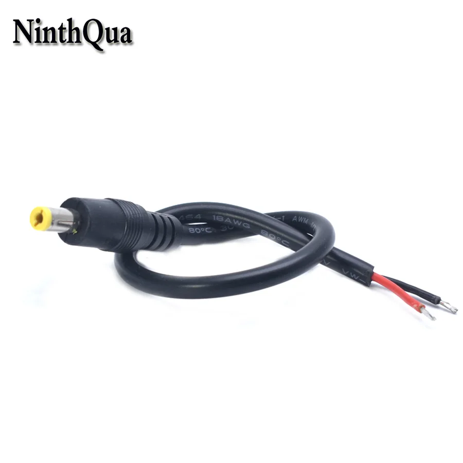 

1/2/5pcs DC Power Plug Line Monitoring LED Light Board Yellow Male 5.5*2.1mm High Current 0.75mm2 18AWG Pure Copper Wire