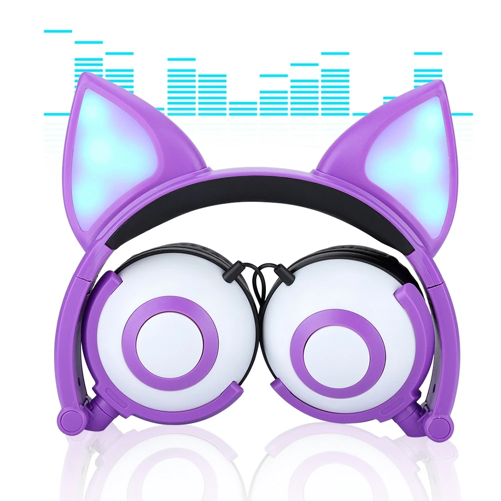 Игровые наушники с кошачьими ушками лисицы детский мобильный телефон для