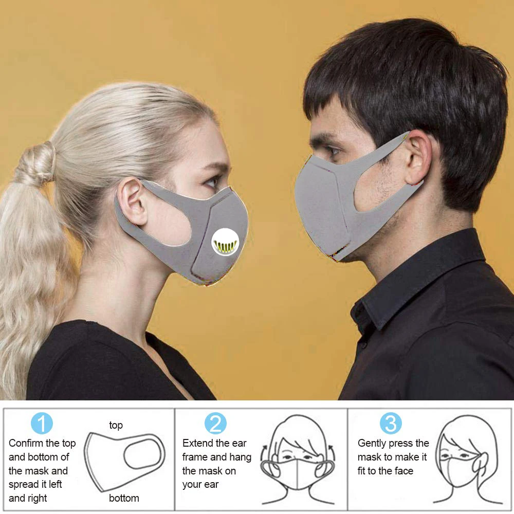 2pcs Dust Mask Filter Anti PM2.5 Air Pollution Mouth Face Winter Carbon Insert Washed Reusable Masks Men Women | Дом и сад