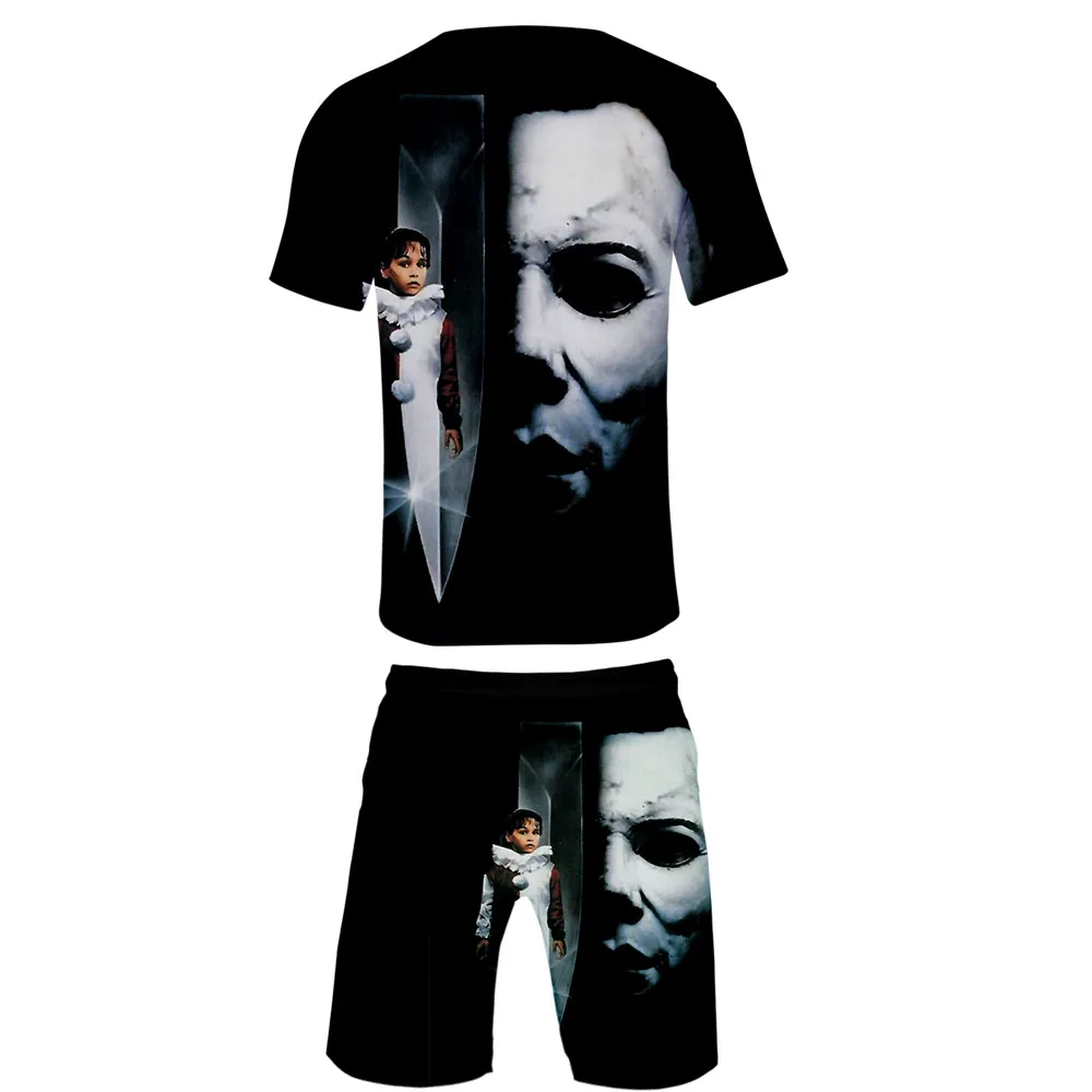 Мужской комплект с шортами Повседневная футболка в стиле хип хоп круглым вырезом