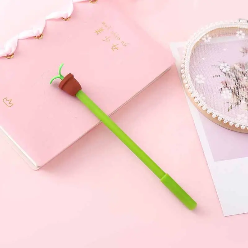 Мультяшная стильная ручка в горшках гелевая канцелярские принадлежности Kawaii